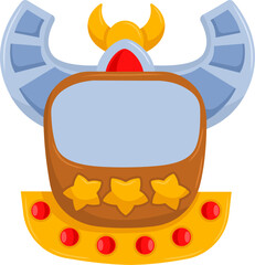 Stylized Ancient Headdress with Wings, Stars, and Gems.