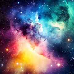Obraz premium Vibrant Nebula Cosmic Cloudscape Galaxy Starscape