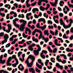 Stylish pink leopard skin pattern showing exotic fur details, great for trendy fabric, wallpaper, and camouflage background.