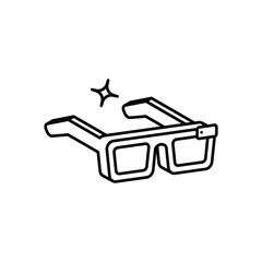 Smart Glasses Black Line Icon