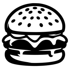Mini burger logo silhouette
