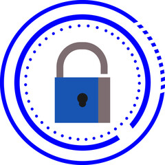 Padlock Security Icon with Circle Vector Design