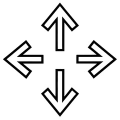 Black vector illustration of an arrow icon symbol for business concept or web design on white background