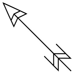 Black vector illustration of an arrow icon symbol for business concept or web design on white background