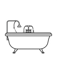 Outline of a vintage bathtub