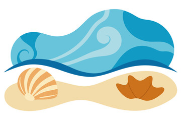 vector illustration of a sea shell