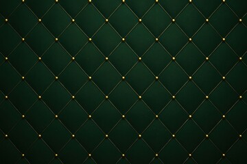 Obraz premium Dark Green Tufted Velvet Upholstery with Buttons.