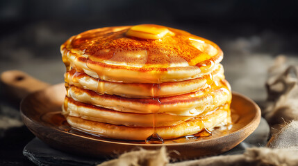 pancakes with maple syrup honey