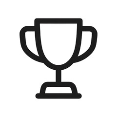 **Flat Vector Ultra-Stock Trophy Award Icon, Simple Bold Cup Shape With Handles, Minimal Geometric Design. Transparent Background Png, Clean Flat Outline, Professional Palette. Strong Scalable Silhoue