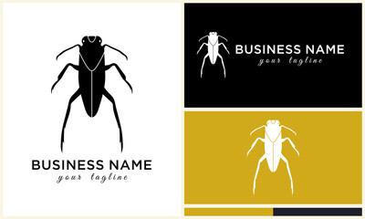 Beetle logo design template on white and colors.