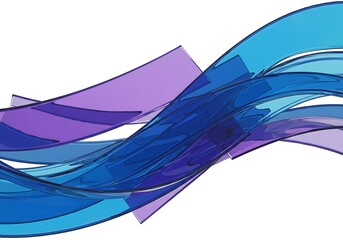 Abstract flowing ribbons isolated on white background
