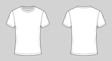 Fototapeta premium Blank white t-shirt template. Front and back view
