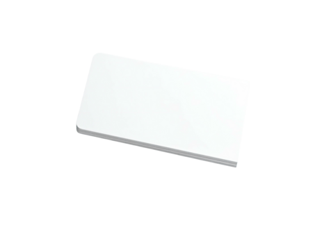 Isolated, rectangular, white card with rounded corners, casting shadow