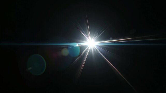 Real Shoot Cinematic Lens Flare Overlay on Black Background at 1000fps Slow Motion.
