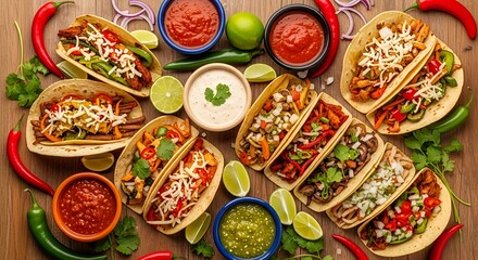 Delicious variety of tacos for National Taco Day celebration - a perfect meal for any occasion