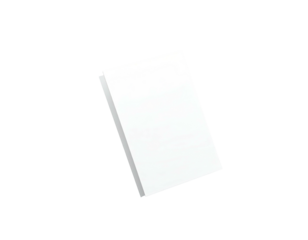 A small stack of white rectangular papers set against a pure black background