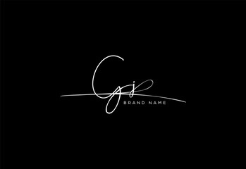 GJ letter beauty cursive handwriting logo.