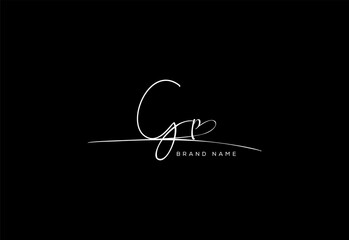GP letter beauty cursive handwriting logo.