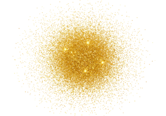 Isolated golden glitter powder explosion, celebratory sparkle elements, shine, glamour