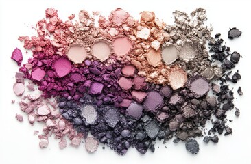 Palette of Color: A captivating arrangement of eyeshadow, showcasing a spectrum of vibrant hues and textures. A sensory delight for beauty lovers and makeup artist alike