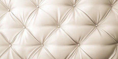 Luxurious Upholstery: A close-up shot of a cream-colored, button-tufted upholstery, showcasing its smooth texture and classic design. This image evokes a sense of elegance and comfort.