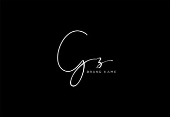 GZ letter beauty cursive handwriting logo.
