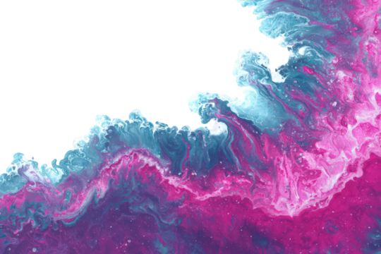 Abstract Watercolor Wave Design With Pink And Blue Hues On Black Background With Sparkling Effects