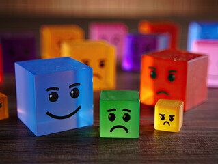Colorful Emotion Blocks Expressing a Range of Feelings and Expressions