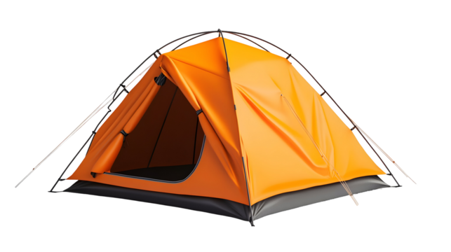 Hyperrealistic illustration of a traditional camping tent for nature adventure design