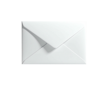 Simple, clean, bright white envelope resting on a stark, dark background
