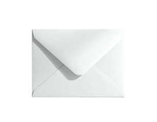 A pristine white envelope, sealed and casting a shadow against a black background