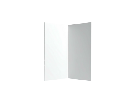 Folded sheet of paper with two vertical folds, white on black