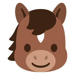 かわいい馬の顔のキャラクターイラスト 午年
