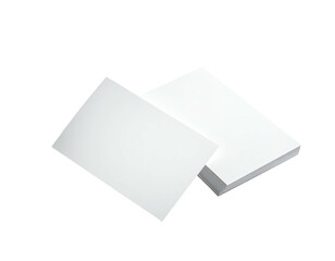 Stack of bright white paper with one sheet tilted slightly, isolated on black