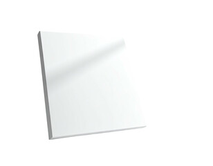 A white, rectangular, clean shape appears to float with soft lighting in a dark void