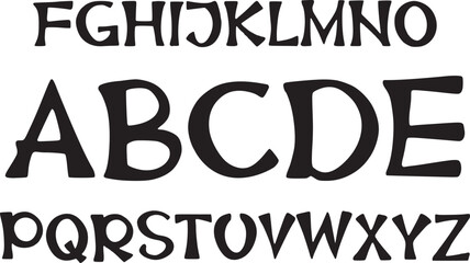 Hand-drawn uppercase alphabet vector A-Z in bold decorative style. Perfect for logos, posters, invitations, typography, branding, and creative graphic design projects