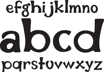 Hand-drawn lowercase alphabet vector A-Z in playful decorative style. Ideal for logos, posters, invitations, typography, branding, and creative design projects