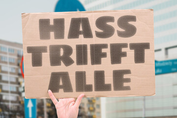 "Hass Trifft   Alle" Hate spreads fast; solidarity must move faster. HATE. SOLIDARITY. COMMUNITY. SPEED. PROTECTION. UNITY. ACTION.