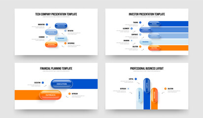 Service Visualization Four Five Two Three Option Infographic Frame Design Vector Illustration Collection. Creative Innovation 4 5 2 3 Step Diagram Presentation Template Set.