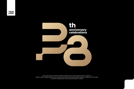 38th Anniversary Gold Logo, Number 38 Badge Vector for Corporate Celebration