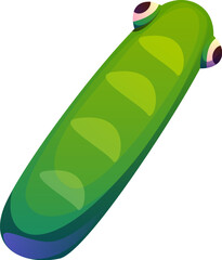 Cartoon slash punctuation mark as cute green caterpillar with goggle eyes. Kids animal sign alphabet, funny zoo mascot font, children typeface, funny character glyph type. Vector abc for children