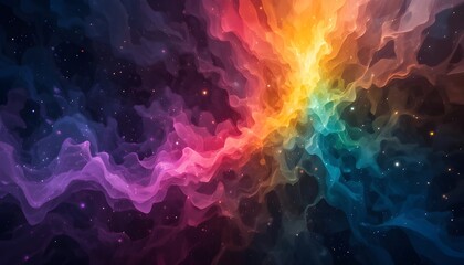 Fototapeta premium Abstract Hyperspace Background with Vibrant Rainbow Color Gradient for Futuristic Design, Presentations, and Digital Projects