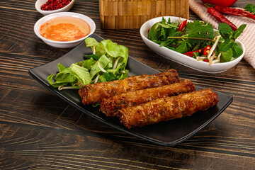 Fried Vietnamese spring roll with special sauce