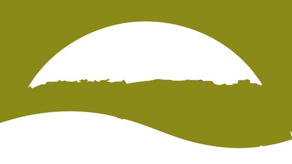 Abstract Green and White Organic Shapes with a Textured Edge olive green
