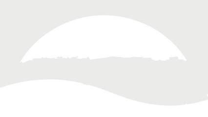 Abstract Black Silhouette of a Sun and Rolling Hills on a Light Gray Background sunrise