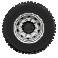 Shiny wheel on truck tire