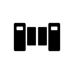Black Turnstile Gate Access Control Flat Icon Simple