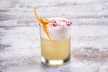 Cocktail Whiskey sour in the glass