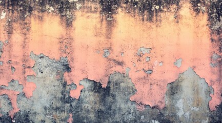 Obraz premium Weathered peach paint on concrete