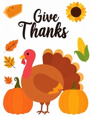 Festive Thanksgiving celebration with fall harvest